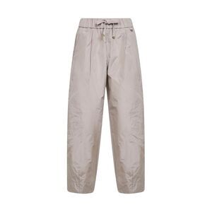 Herno Women Pearl Grey New Techno Taffeta Carrot-Fit Trousers